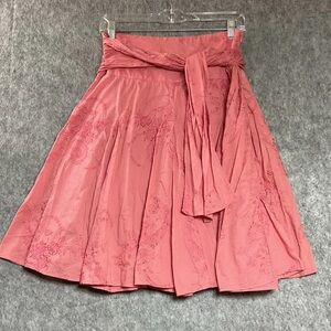 Bebe Coral A-Line Skirt with Sash